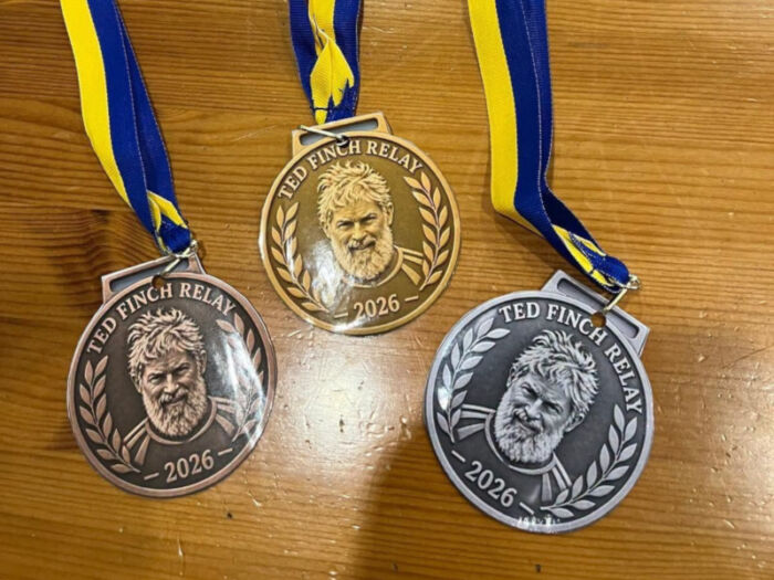 This year's Ted Finch Relay had customised medals